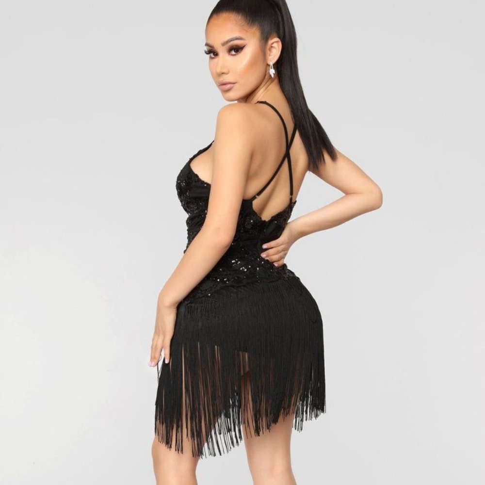 FASHION NOVA Fringed Flapper Dress